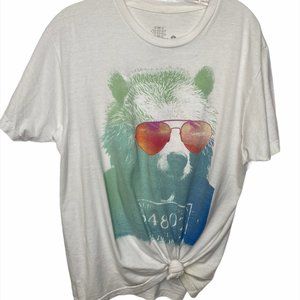 Sunglasses bear graphic tee license plate sunny L